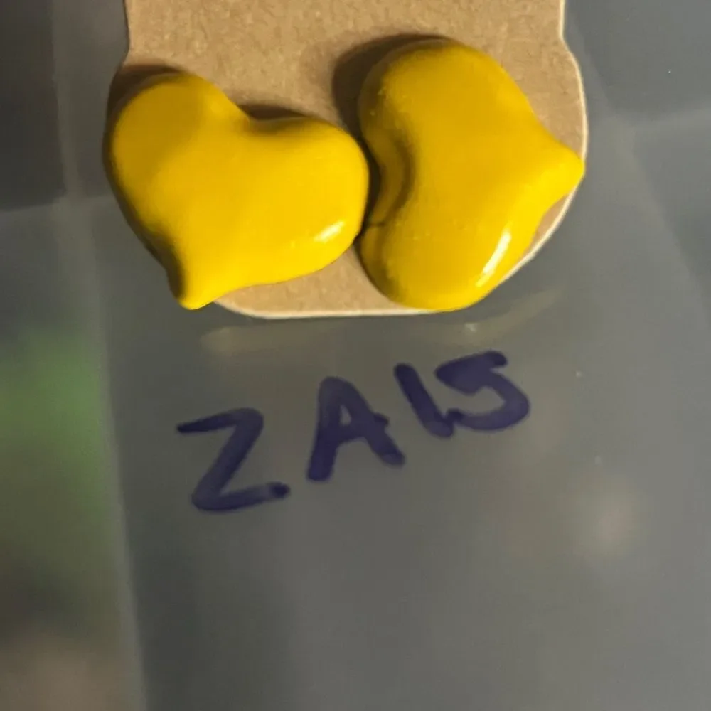 Yellow Heart Stud Earrings